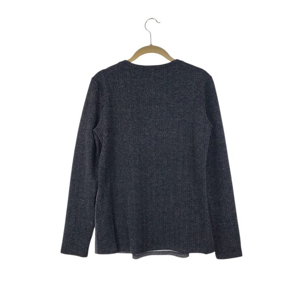 Joseph Ribkoff Silhouette Sweater Black Gray Rhinestone Style 214138 Size 6 - Picture 2 of 5